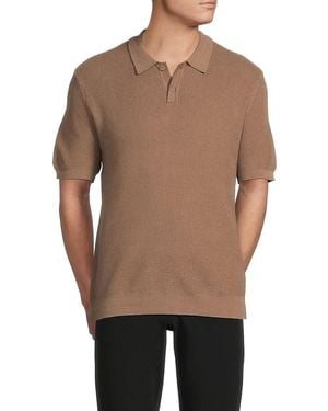 Saks Fifth Avenue Piqué Knit Polo Shirt - Gray