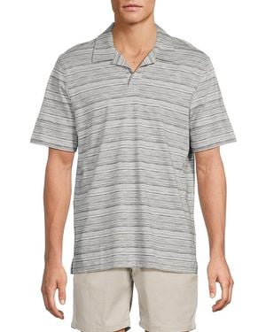 Bugatchi Striped Cotton Polo Shirt - Blue