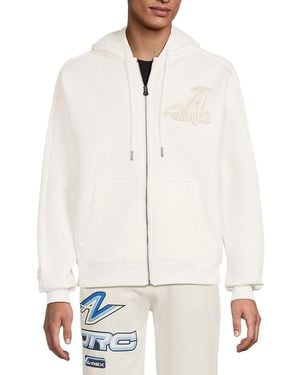 Avirex Private Logo Zip Hoodie - White
