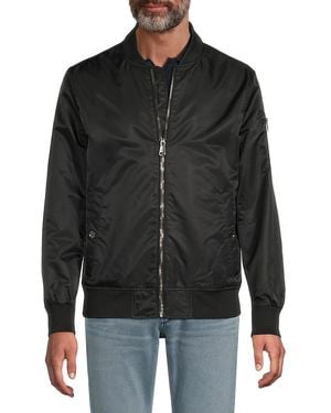 Kenneth Cole Nylon Bomber Jacket - Black