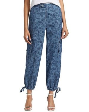 Cinq À Sept Zola Floral Denim Pants - Blue