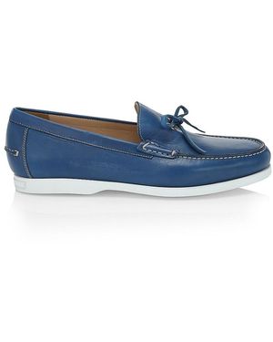 Saks Fifth Avenue Collection Leather Boat Shoes - Blue