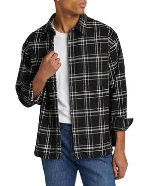 FRAME Plaid Cotton Overshirt - Black