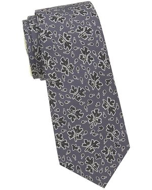 Canali Printed Silk Tie - Gray