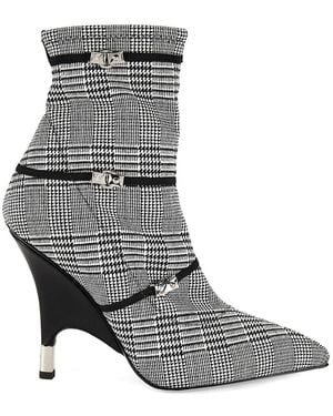 Giuseppe Zanotti Plaid Stiletto Heel Ankle Boots - Grey