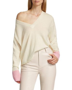ATM Wool-Cashmere Colorblock Sweater - Natural