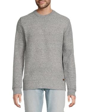 Buffalo David Bitton Warrin Textured Crewneck Pullover Sweater - Gray