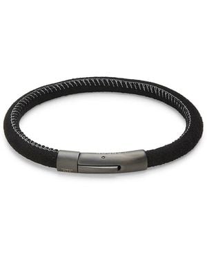 Tateossian Ip Plated Stainless Steel & Suede Bracelet - Black