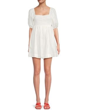 KOURT Bloom Puff Sleeve Minidress - White