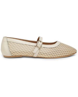 Saks Fifth Avenue Brynn Leather & Mesh Flats - Natural