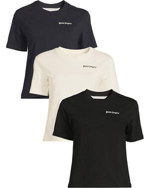 Palm Angels 3-Pack Cotton Logo T-Shirt - Black
