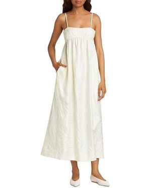 Loulou de Saison Cavola Embroidered Silk Maxi Dress - White