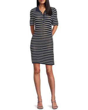 Rag & Bone Viola Striped Cotton-blend Mini-shirtdress - Black