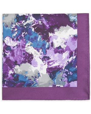 Robert Graham Abstract Print Silk Pocket Square - Purple