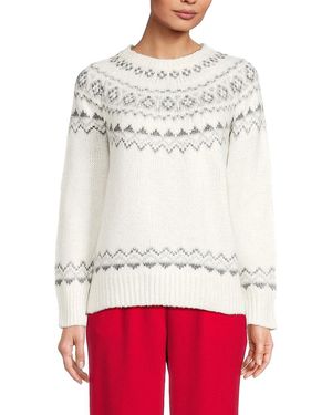 Calvin Klein Fair Isle Pattern Wool Blend Jumper - Red