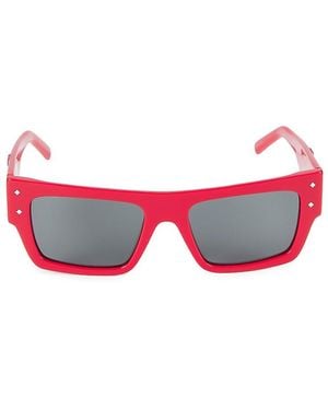 MCM 53Mm Solid Lens Square Sunglasses - Red