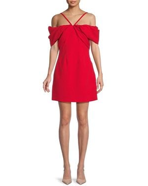 Zac Posen Cold Shoulder Mini Dress - Red