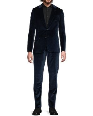 Paul Smith Velvet Tailored-Fit Suit - Blue