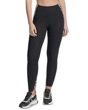 DKNY Printed High-Waist Full-Length Leggings - Black