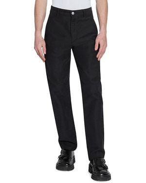Ami Paris Cotton Flat-Front Pants - Black