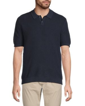 Saks Fifth Avenue Piqué Knit Polo Shirt - Blue