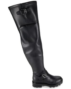 Marc Fisher 38mm Ganven Lug Sole Biker Thigh-high Boots - Black