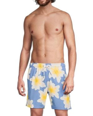 Onia Sano Stretch Floral Swim Shorts - Blue
