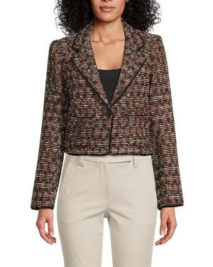 Le Superbe Lennon Tweed Cropped Jacket - Black