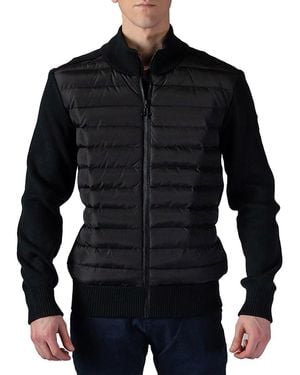 Woodpecker Quilted Mixed Media Jacket - Blue