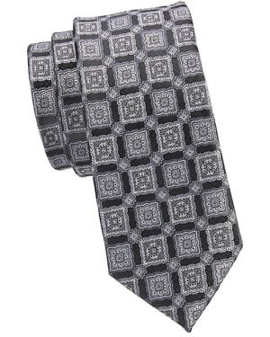 Hickey Freeman Geometric Silk Tie - Purple