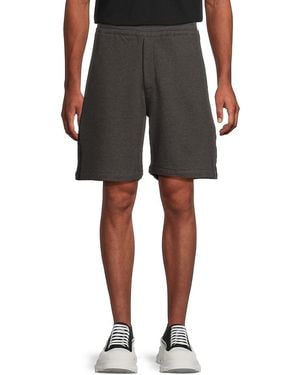McQueen Elasticized Waistband Cotton Shorts - Black