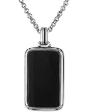 Esquire Sterling & Onyx Dog Tag Pendant Necklace - Black