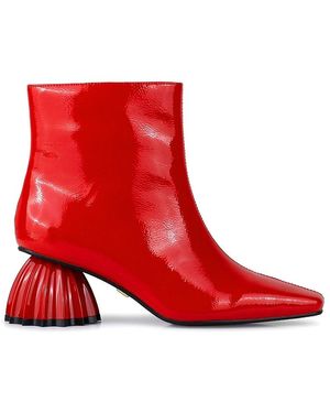 Ninety Union 63Mm Napoli Faux Leather & Seashell Heel Booties - Red