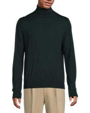 Bruno Magli Classic Fit Merino Wool Turtleneck Jumper - Green