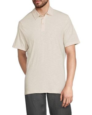 Onia Slub Solid Short Sleeve Polo - White