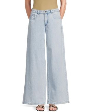 WeWoreWhat Cotton Low-Rise Flared Relaxed Fit Jeans - Blue