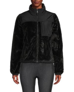 DKNY Mixed Media Zip Jacket - Black
