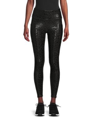 DKNY High-Waist 7/8 Printed Leggings - Black