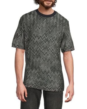 Missoni Chevron Wool-Blend Short-Sleeve T-Shirt - Grey