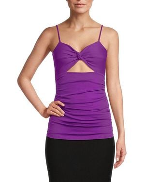 Susana Monaco Twist Cutout Top - Purple