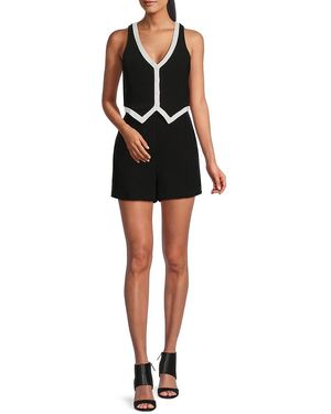 Amanda Uprichard Regan Tipped Romper - Black