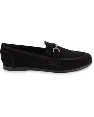 Saks Fifth Avenue Morgan Leather Riding Bit Suede Loafers - Black