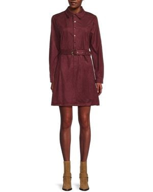 Wdny Belted Suede Shirtdress - Green
