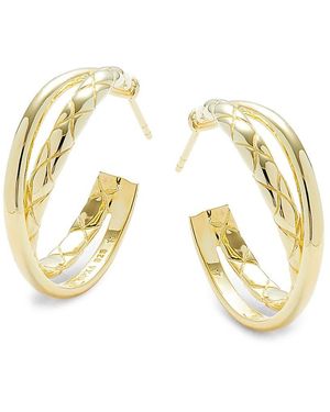 Judith Ripka Aura 14k Goldplated Sterling Silver Braided Band Hoop Earrings - Metallic