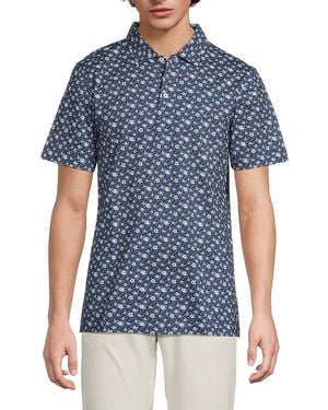 Bugatchi Tech Short-Sleeve Polo Shirt - Blue