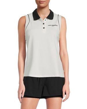 Karl Lagerfeld Logo Polo Shirt - Grey