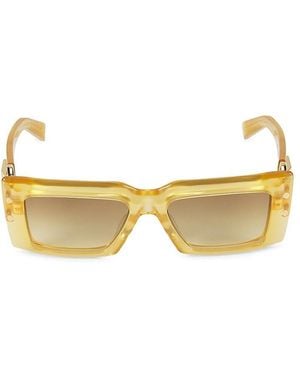 Balmain 53Mm Rectangle Sungalsses - Yellow