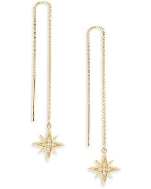 Saks Fifth Avenue 14K & 0.03 Tcw Diamond Threader Earrings - White