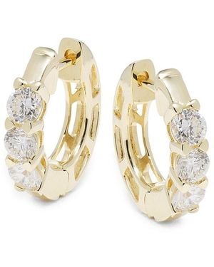 Badgley Mischka 14K & 0.95-1.11 Tcw Lab-Grown Diamond Hoop Earrings - White