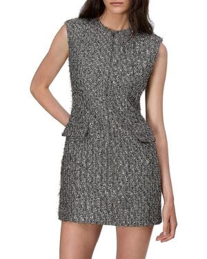 Rag & Bone Tina Linton Wool-Blend Sleeveless Minidress - Grey